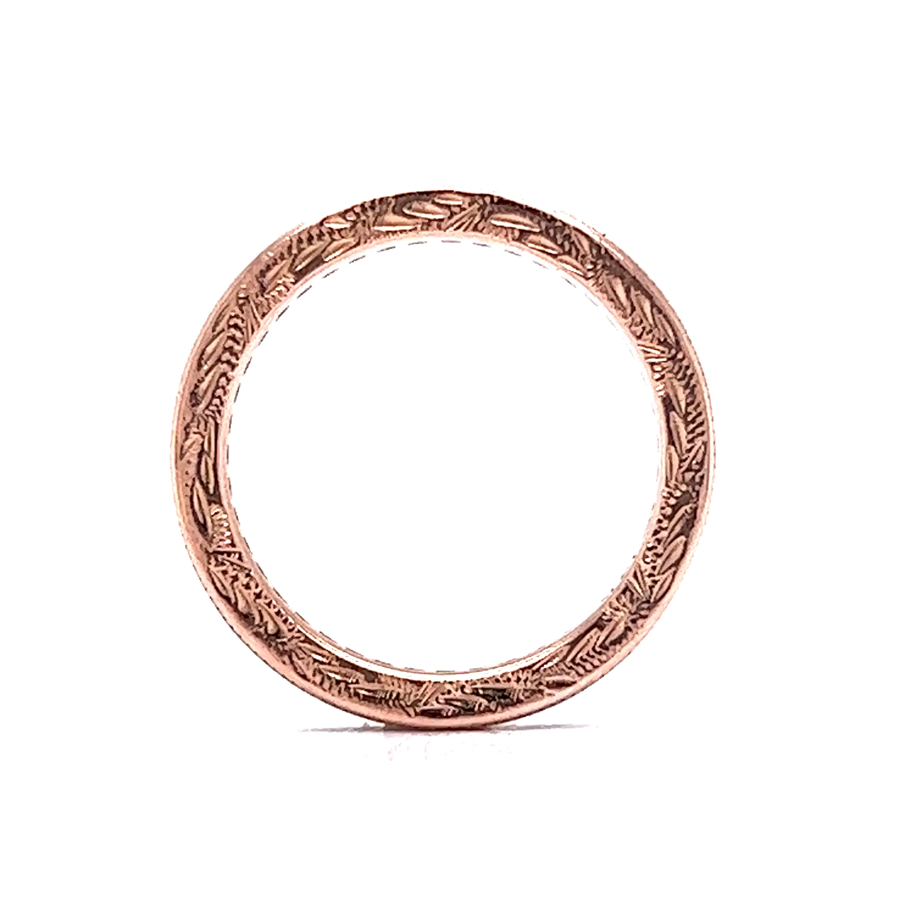 Vintage Wedding Band Retro .52 Single Cut Diamonds in 14k Rose Gold - Image 4