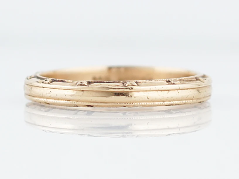 Vintage Wedding Band Retro in 14k Yellow Gold