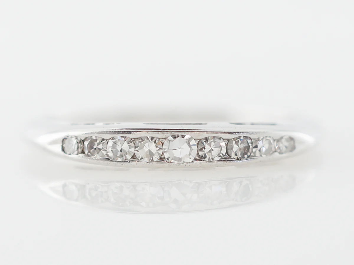 Vintage Wedding Set w/ Half Carat Diamond in White Gold - Image 6