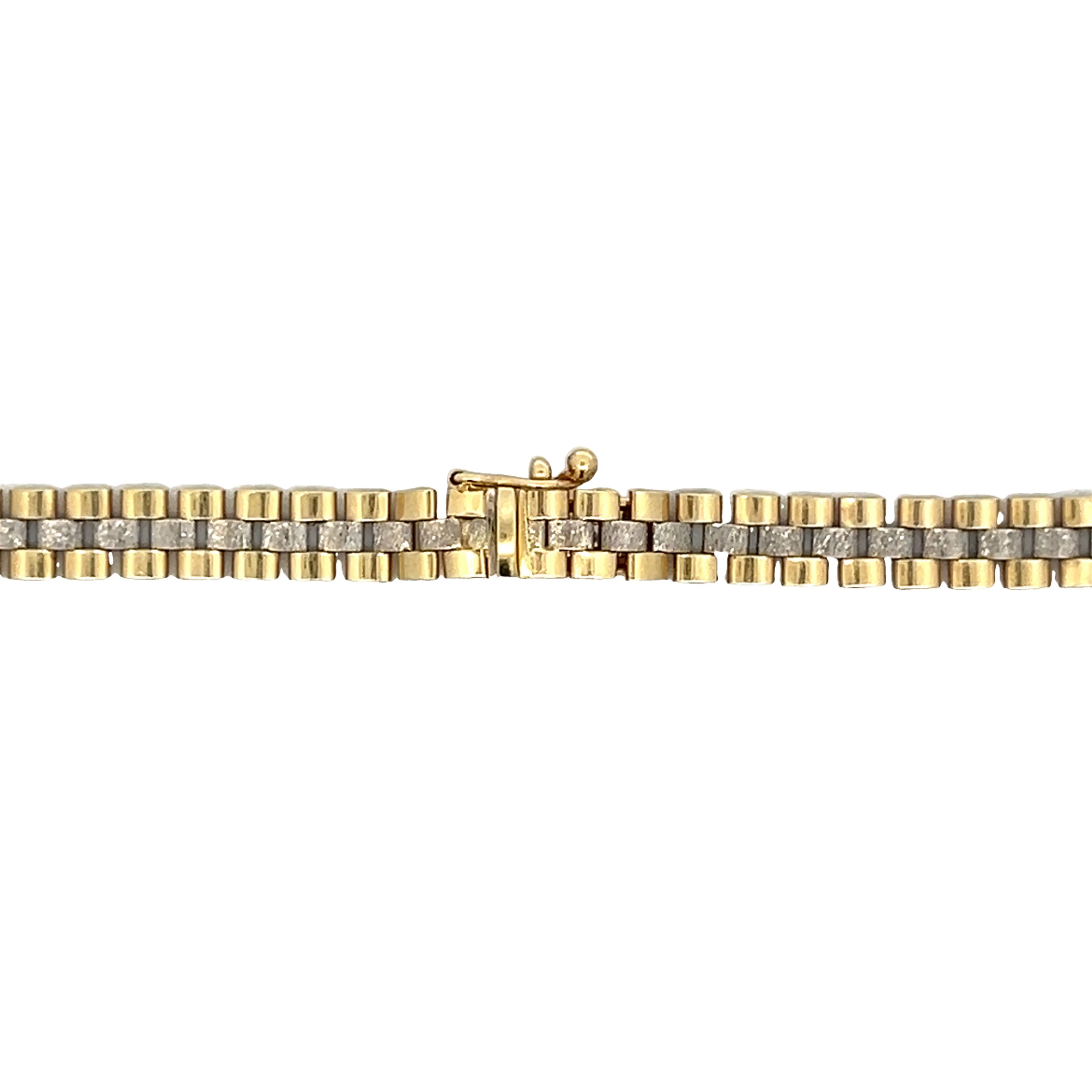Watch Link Style Chain Necklace in 14k Yellow & White Gold - Image 5
