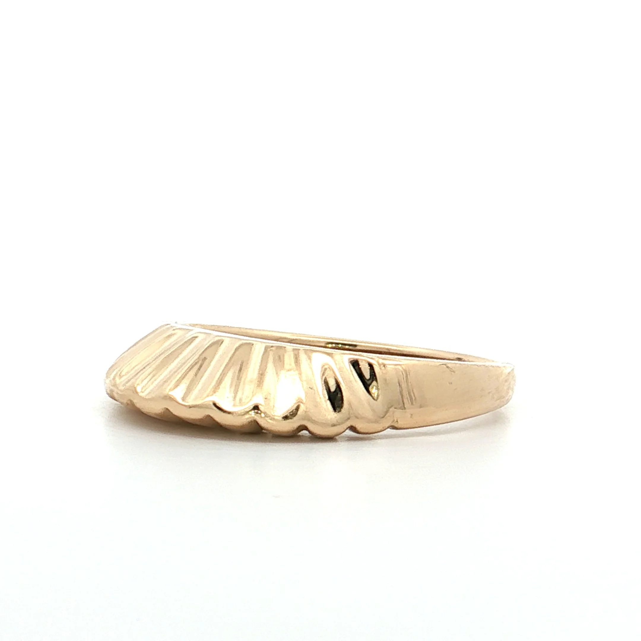 Wavy Scalloped Stacking Ring 14k Yellow Gold - Image 2