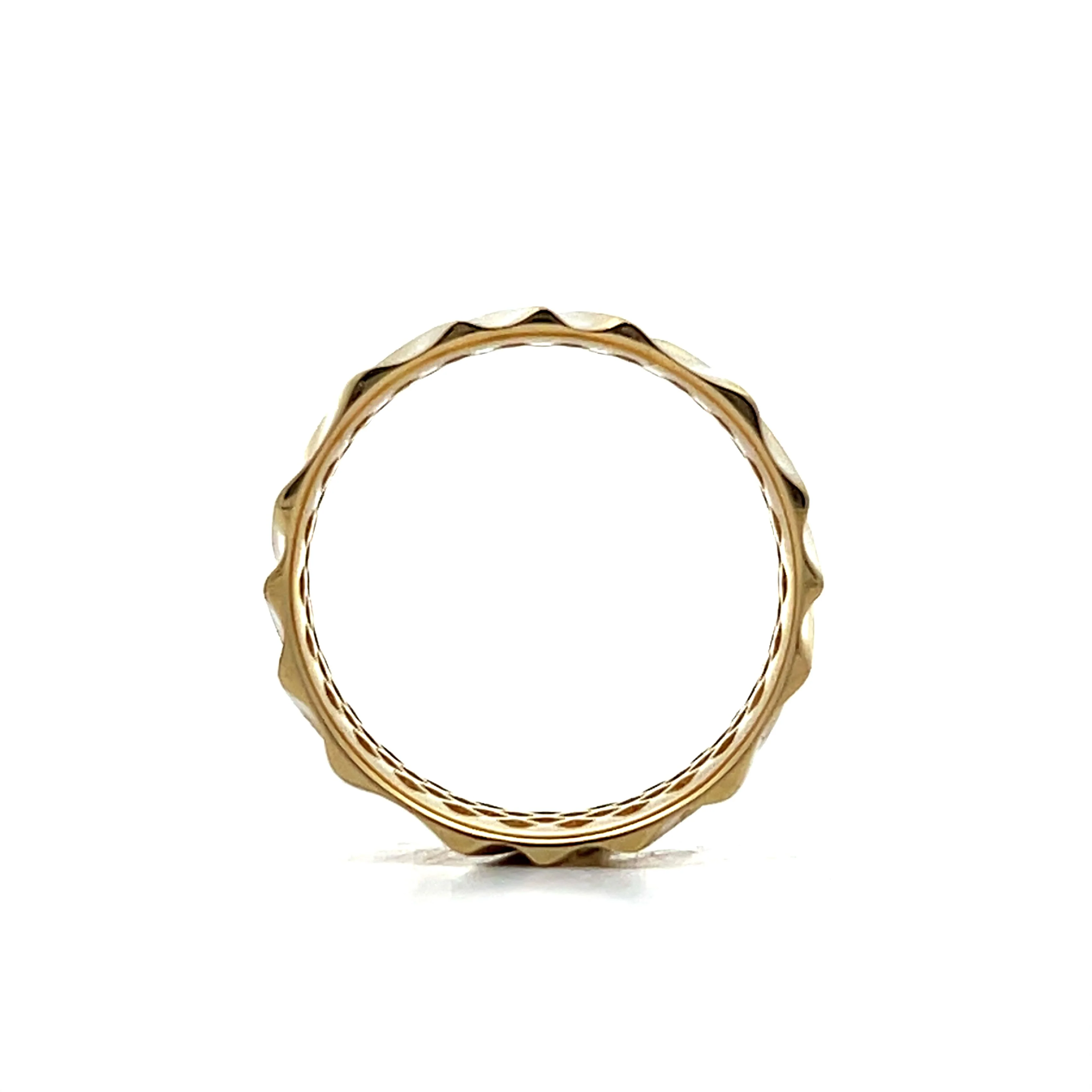 Wavy Textured Wedding Band in 14k Yellow Gold - Image 4