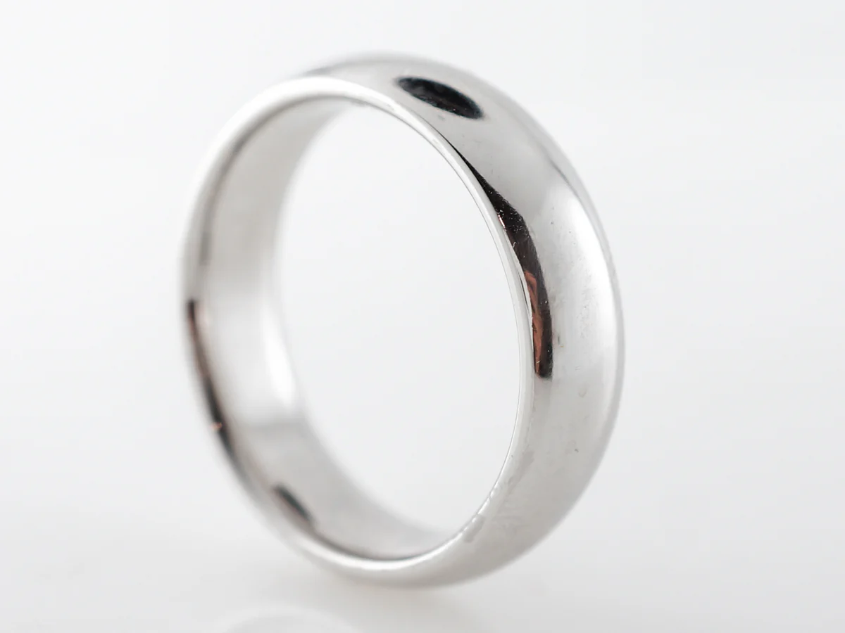 Wedding Band Comfort Fit Modern in 14k White Gold - Image 3