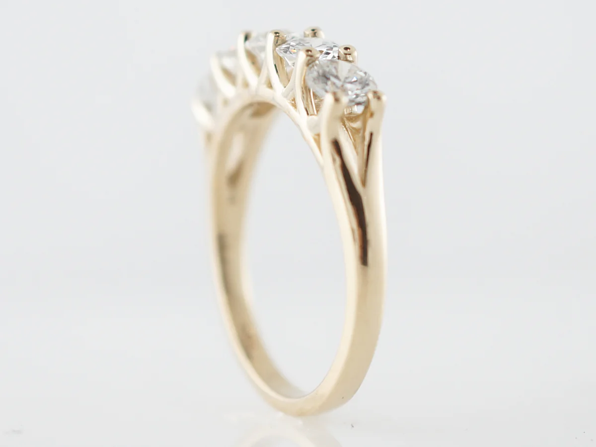 Wedding Band Modern 1.25 Round Brilliant Cut Diamonds in 14k Yellow Gold - Image 5