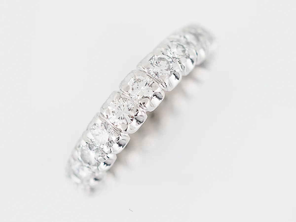 Wedding Band Modern 1.38 Round Brilliant Cut Diamonds in Platinum - Image 2