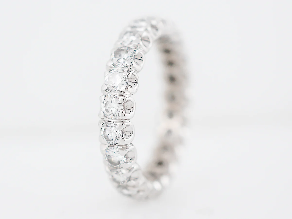 Wedding Band Modern 1.38 Round Brilliant Cut Diamonds in Platinum - Image 3