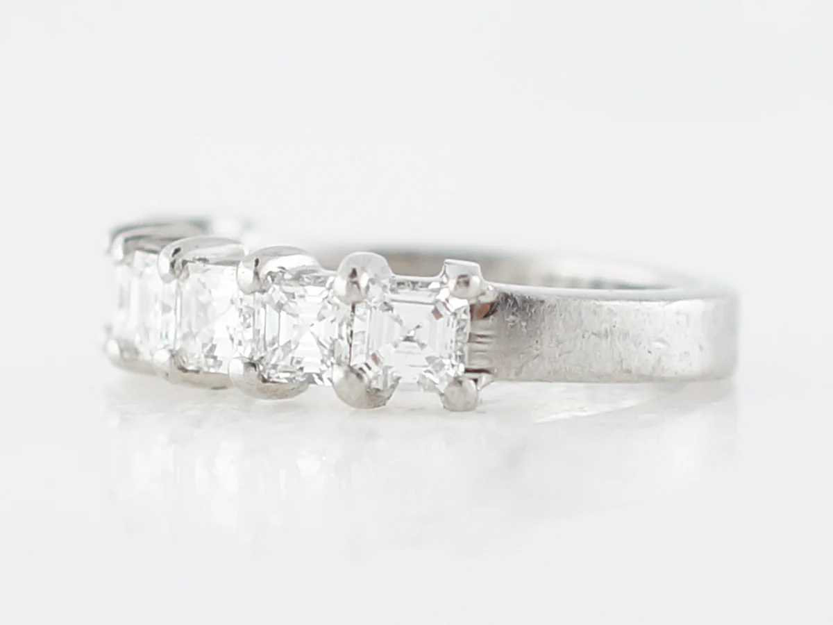 Wedding Band Modern 1.40 Asscher Cut Diamonds in Platinum - Image 2