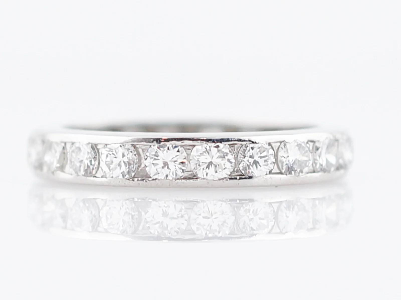 Wedding Band Modern 1.60 Round Brilliant Cut Diamonds in Platinum