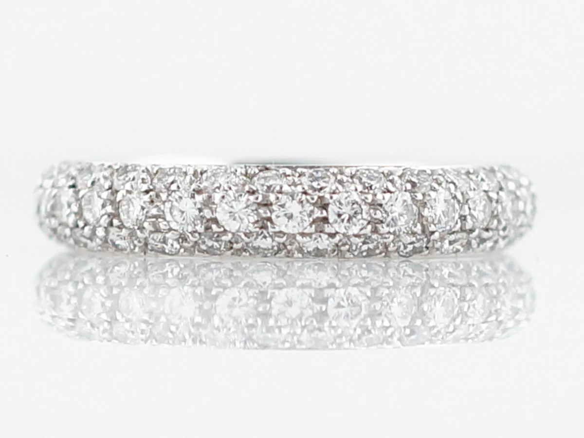 Wedding Band Modern 1.80 Round Brilliant Cut Diamonds in 18K White Gold