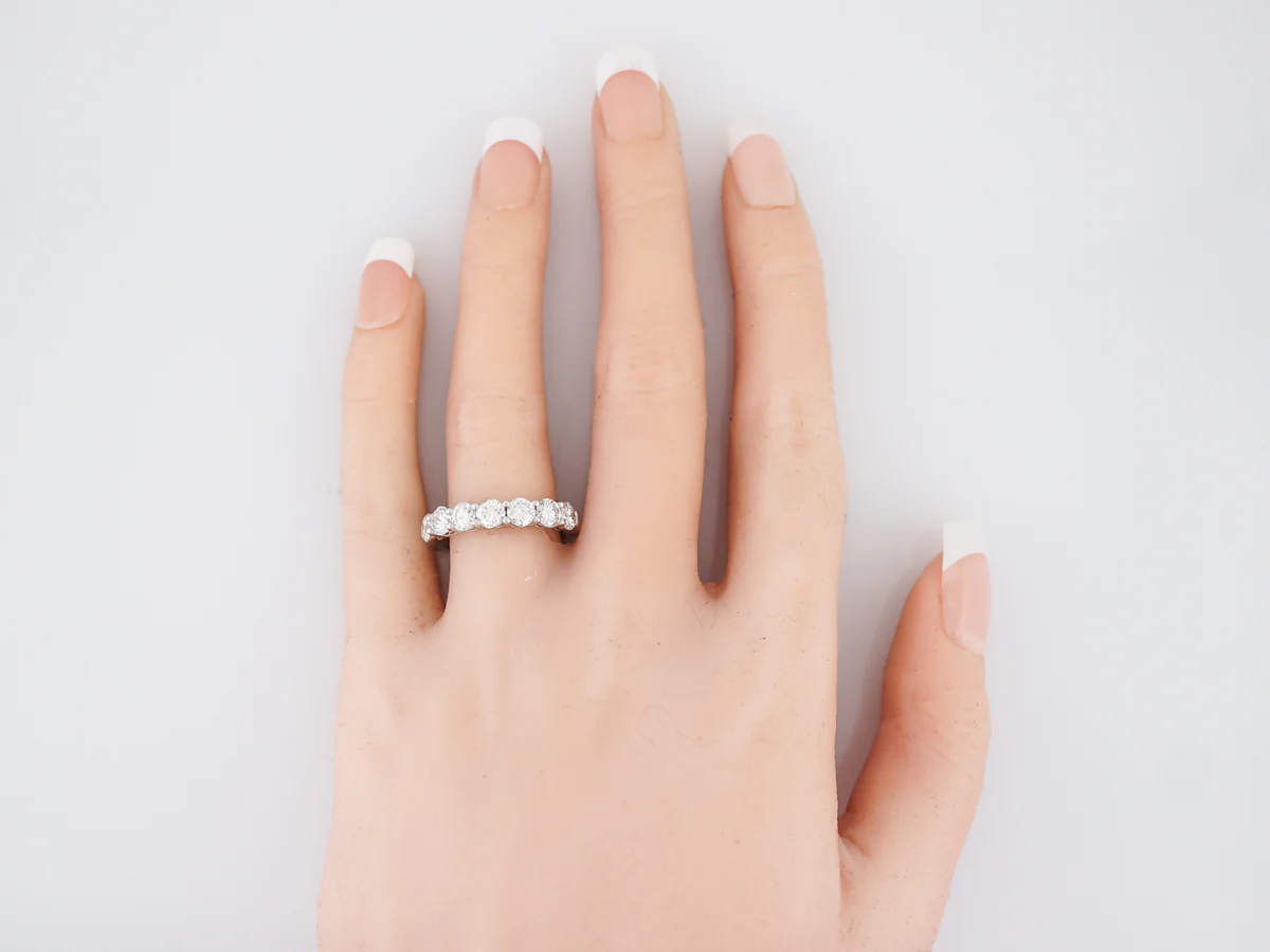 Wedding Band Modern 1.83 Round Brilliant Cut Diamonds in 14k White Gold - Image 6