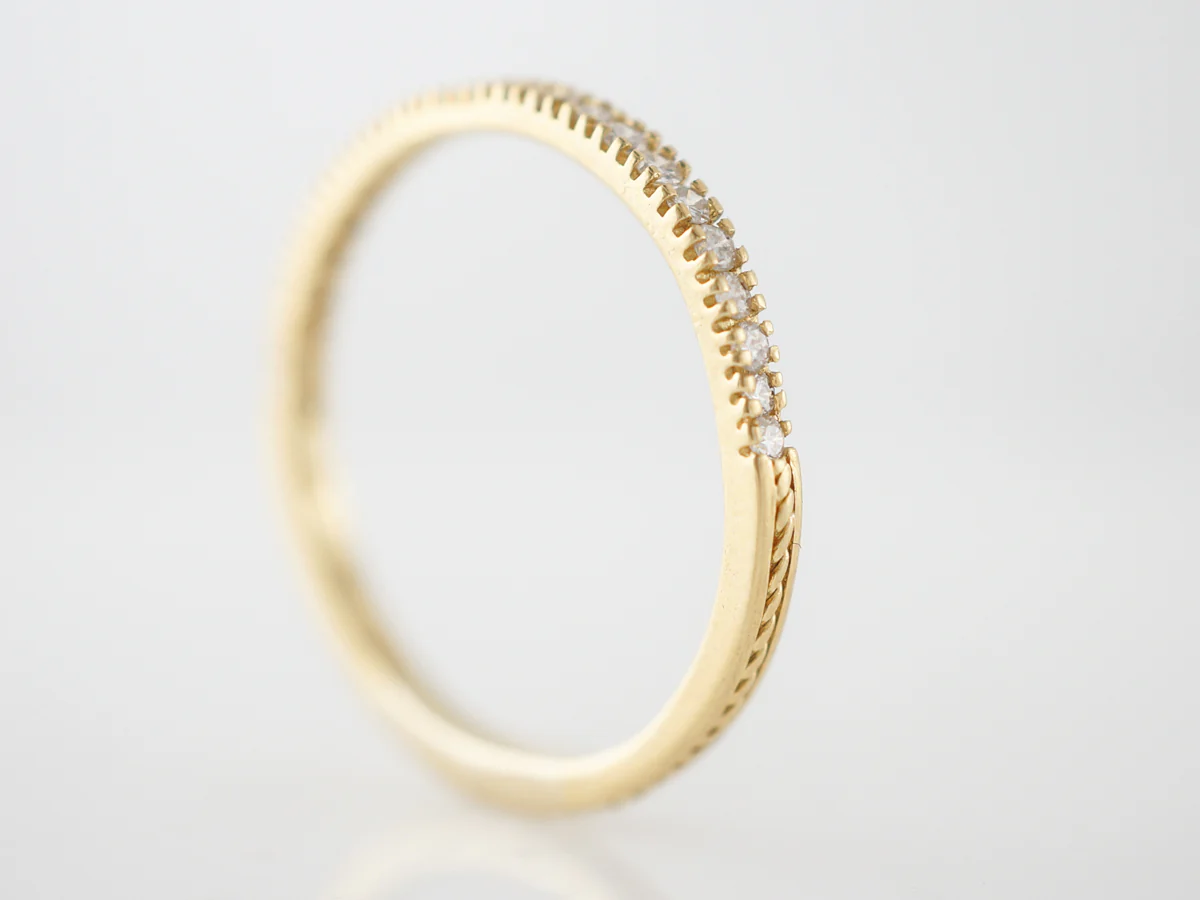 Wedding Band Modern .12 Round Brilliant Cut Diamonds in 18k Yellow Gold - Image 5