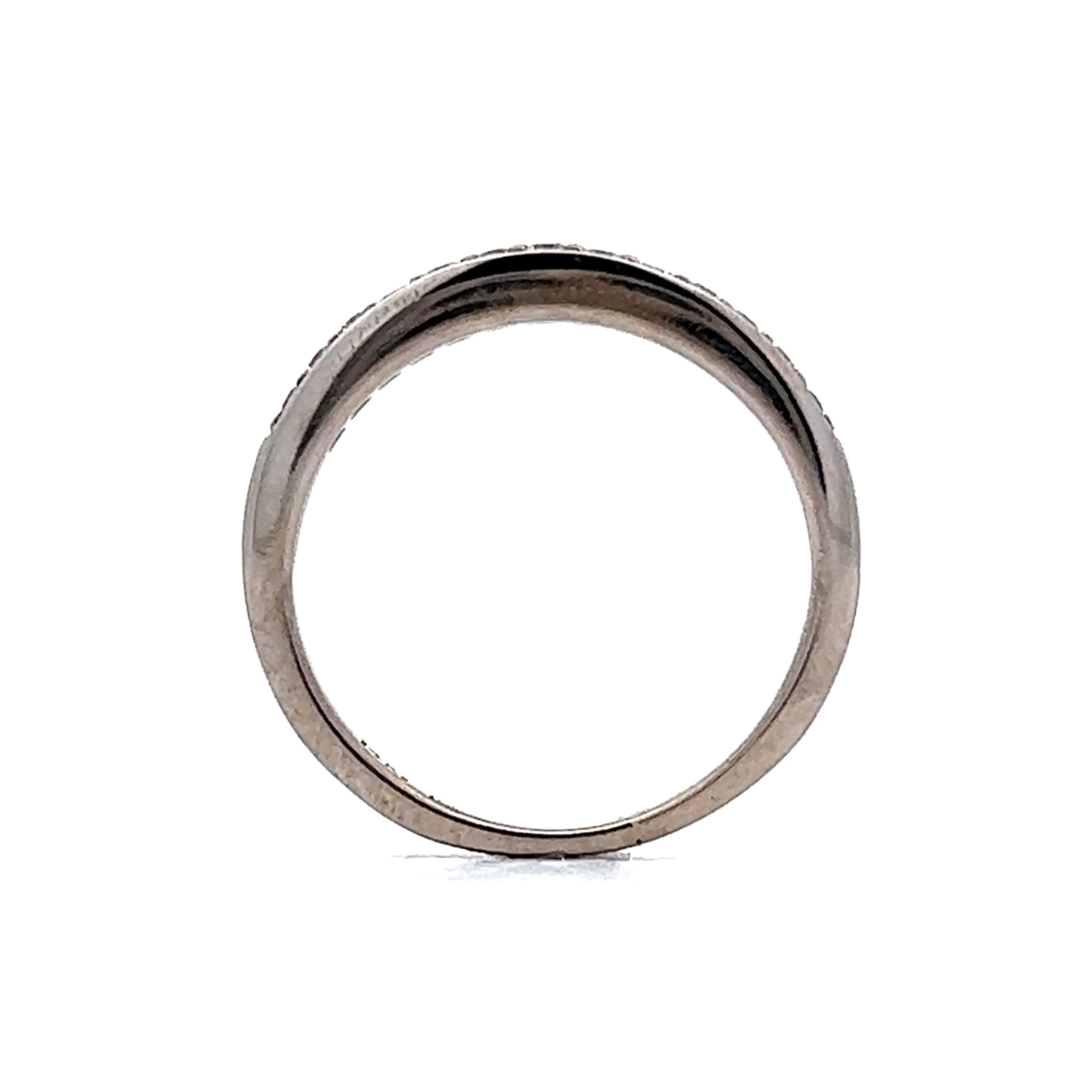 Wedding Band Modern .13 Round Brilliant Cut Diamonds in 14k White Gold - Image 4
