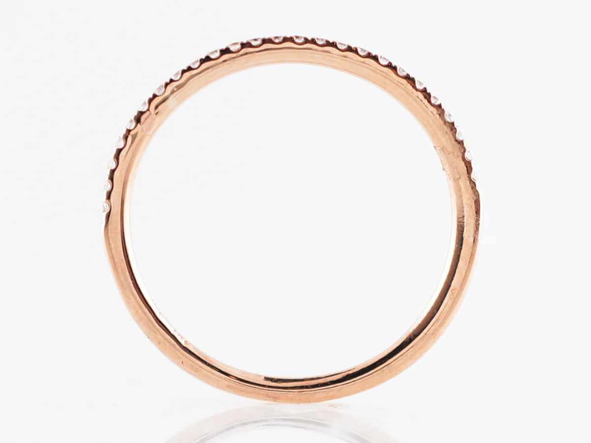 Wedding Band Modern .13 Round Brilliant Cut Diamonds in 18k Rose Gold - Image 5