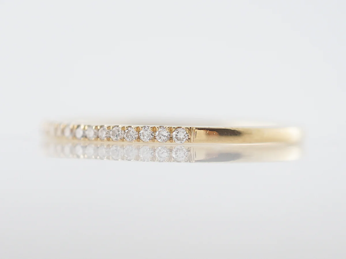 Wedding Band Modern .13 Round Brilliant Cut Diamonds in 18k Yellow Gold - Image 2