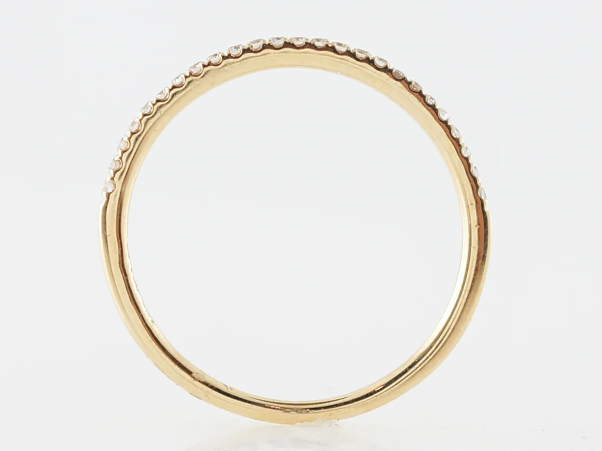 Wedding Band Modern .13 Round Brilliant Cut Diamonds in 18k Yellow Gold - Image 4