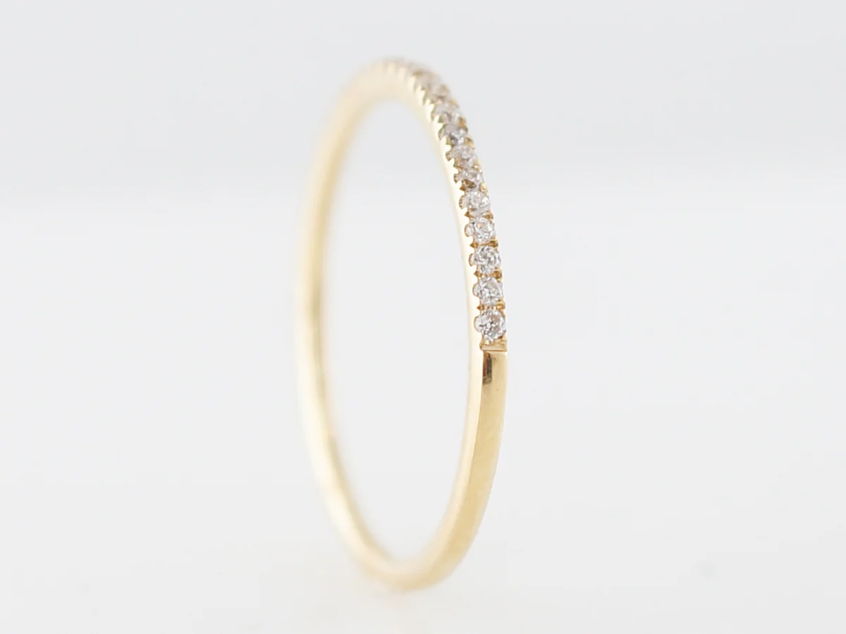 Wedding Band Modern .13 Round Brilliant Cut Diamonds in 18k Yellow Gold - Image 5