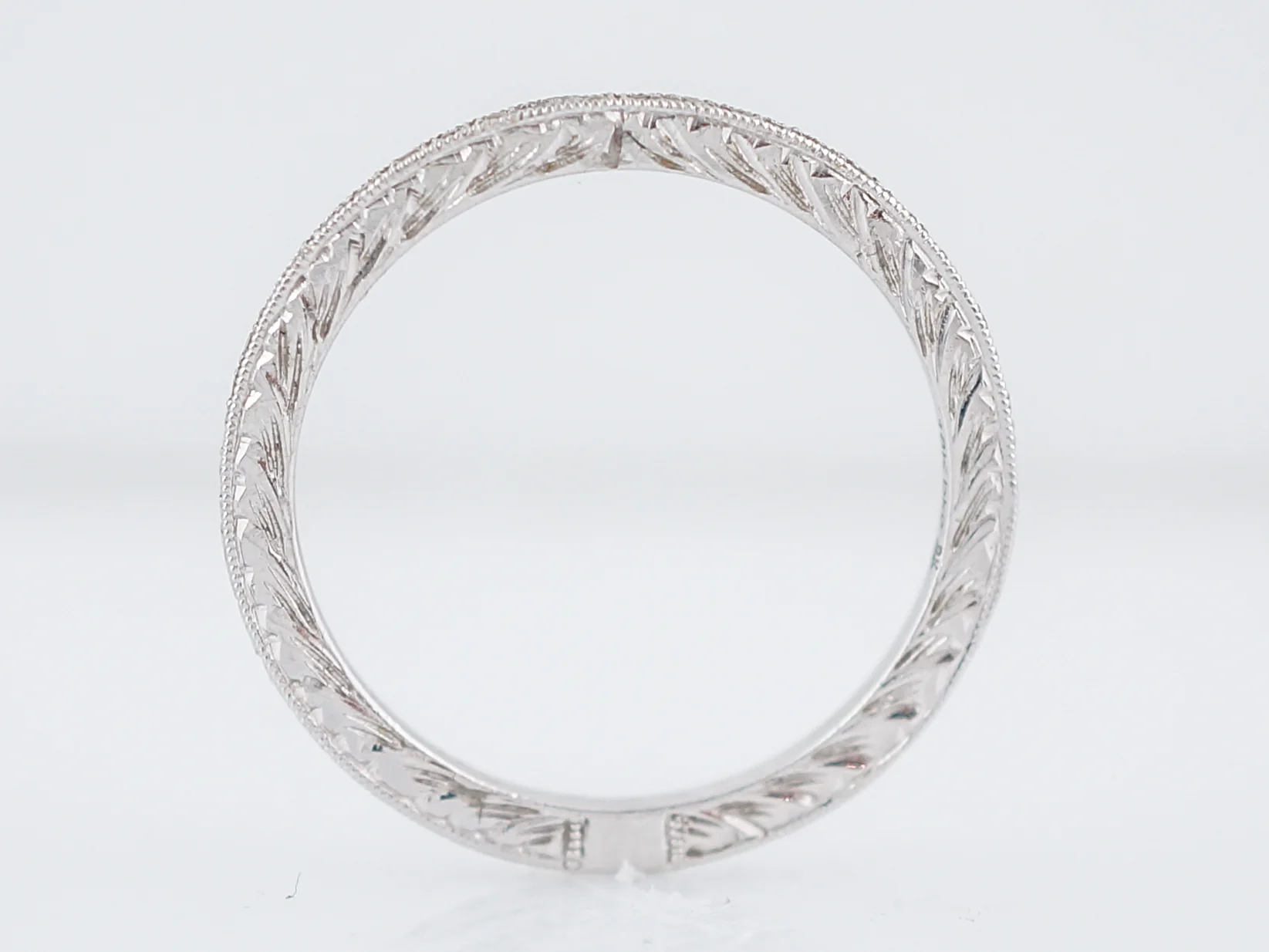 Wedding Band Modern .14 Round Brilliant Cut Diamond in 18k White Gold - Image 3