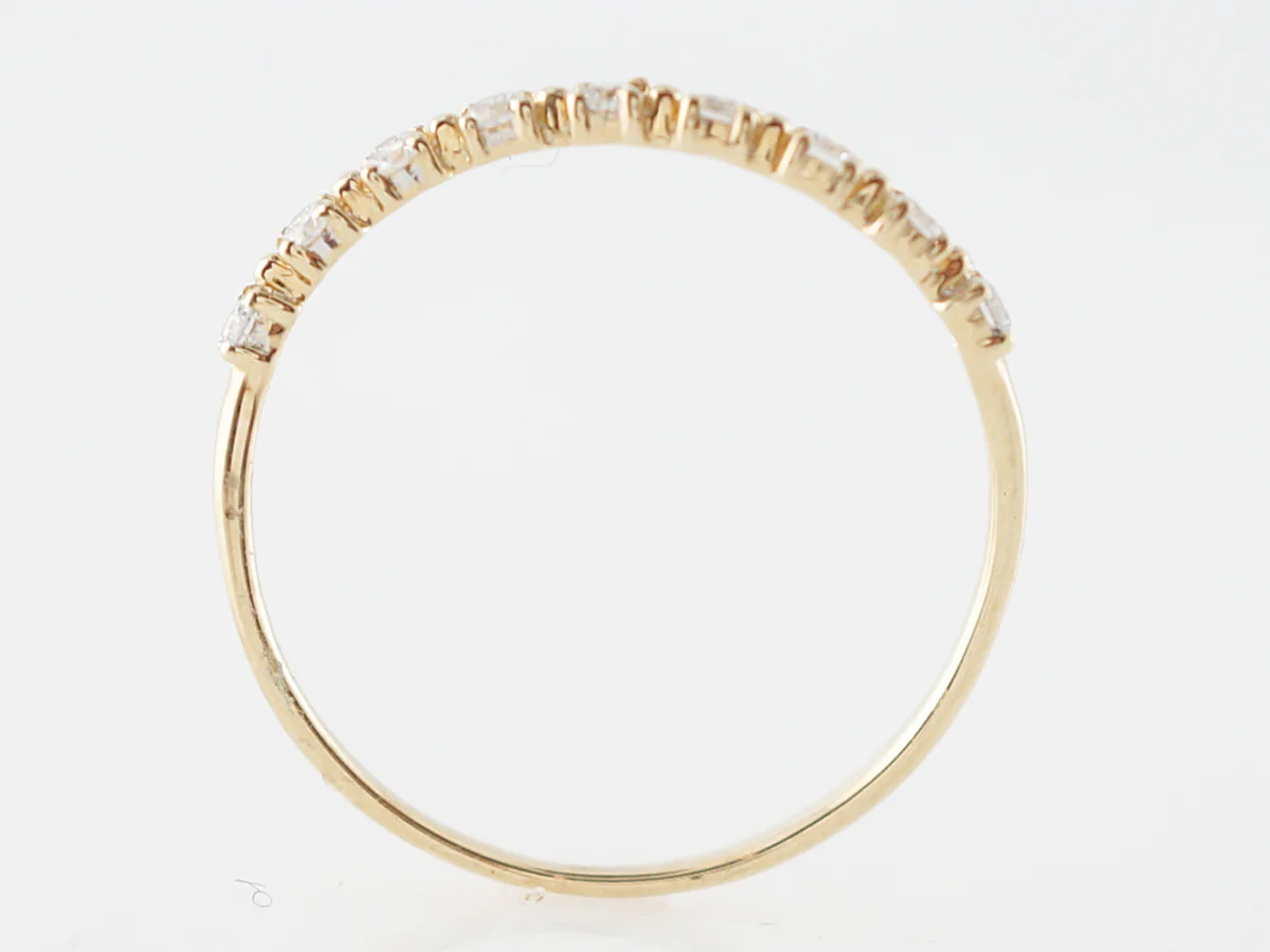 Wedding Band Modern .14 Round Brilliant Cut Diamonds in 14k Yellow Gold - Image 4