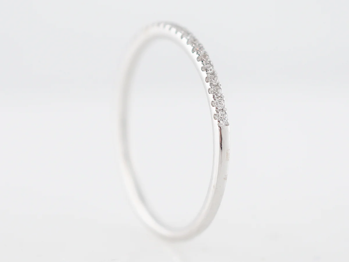 Wedding Band Modern .14 Round Brilliant Cut Diamonds in 18k White Gold - Image 5