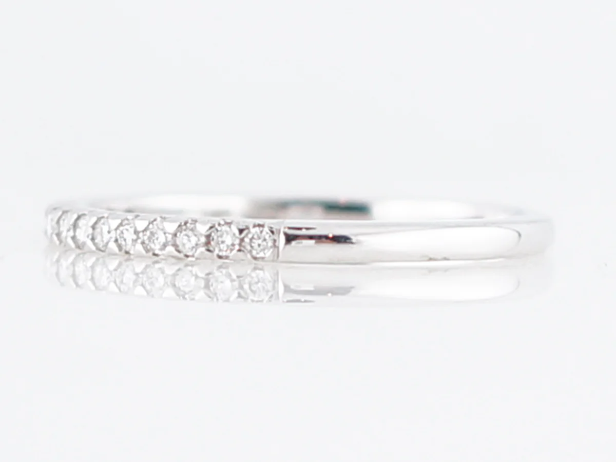 Wedding Band Modern .15 Round Brilliant Cut Diamonds in 14k White Gold - Image 2