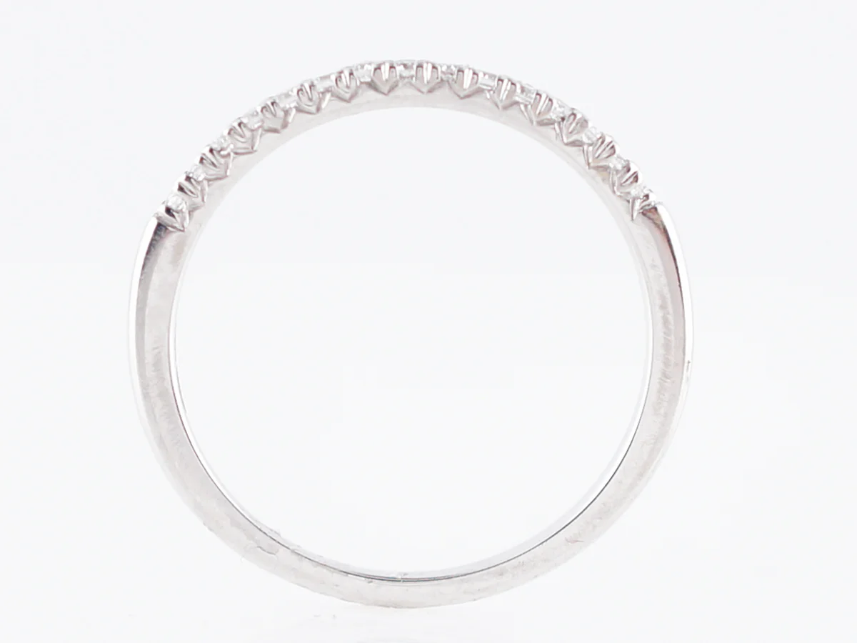 Wedding Band Modern .15 Round Brilliant Cut Diamonds in 14k White Gold - Image 4