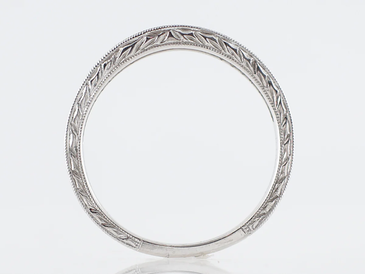 Wedding Band Modern .17 Round Brilliant Cut Diamonds in 18k White Gold - Image 4