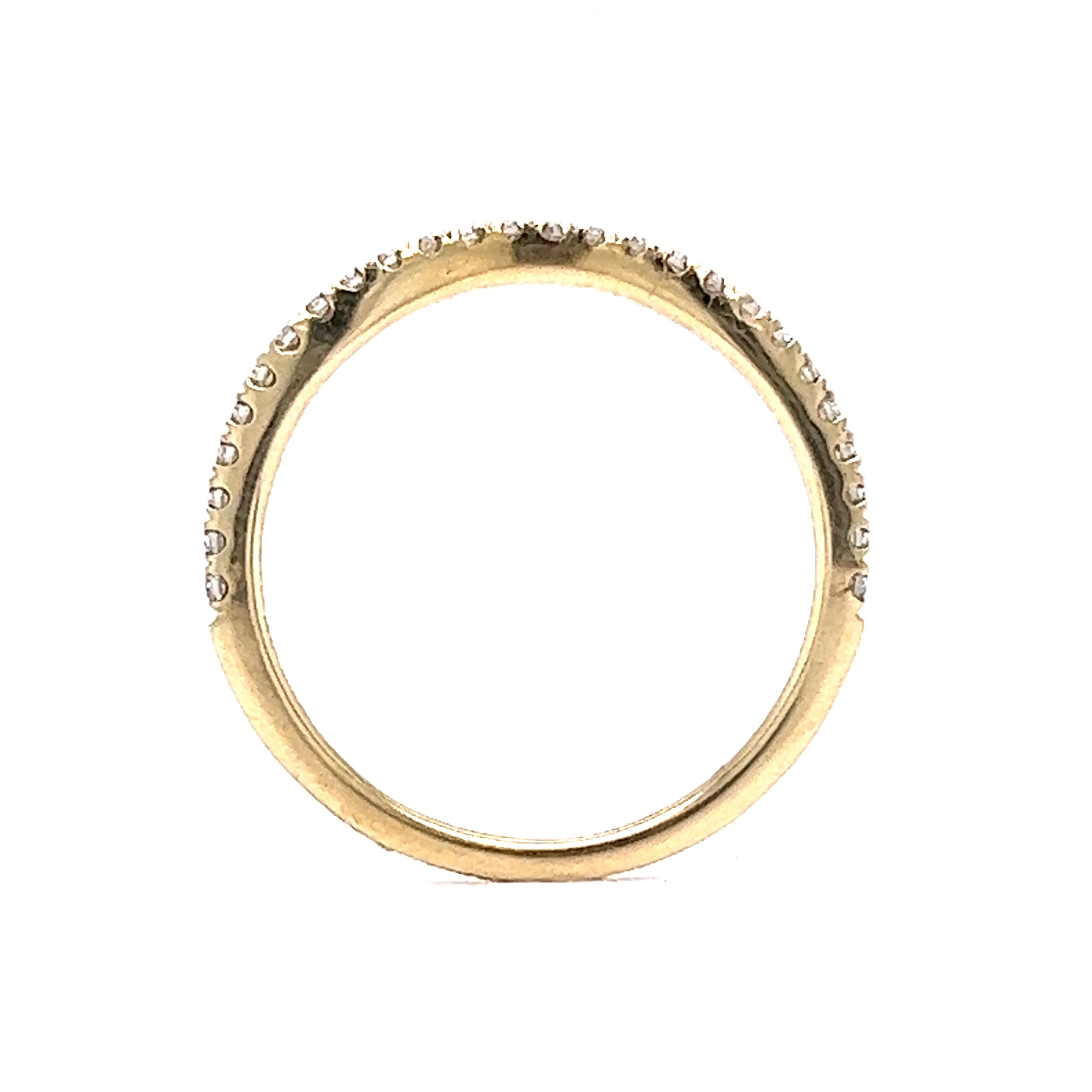 Wedding Band Modern .19 Round Brilliant Cut Diamonds in 14k Yellow Gold - Image 4
