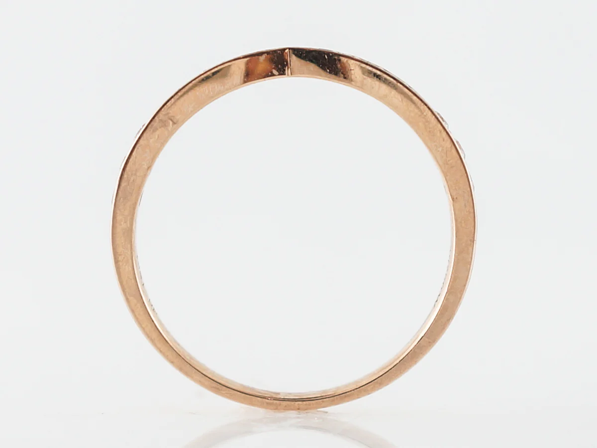 Wedding Band Modern .19 Round Brilliant Cut Diamonds in 18k Rose Gold - Image 4