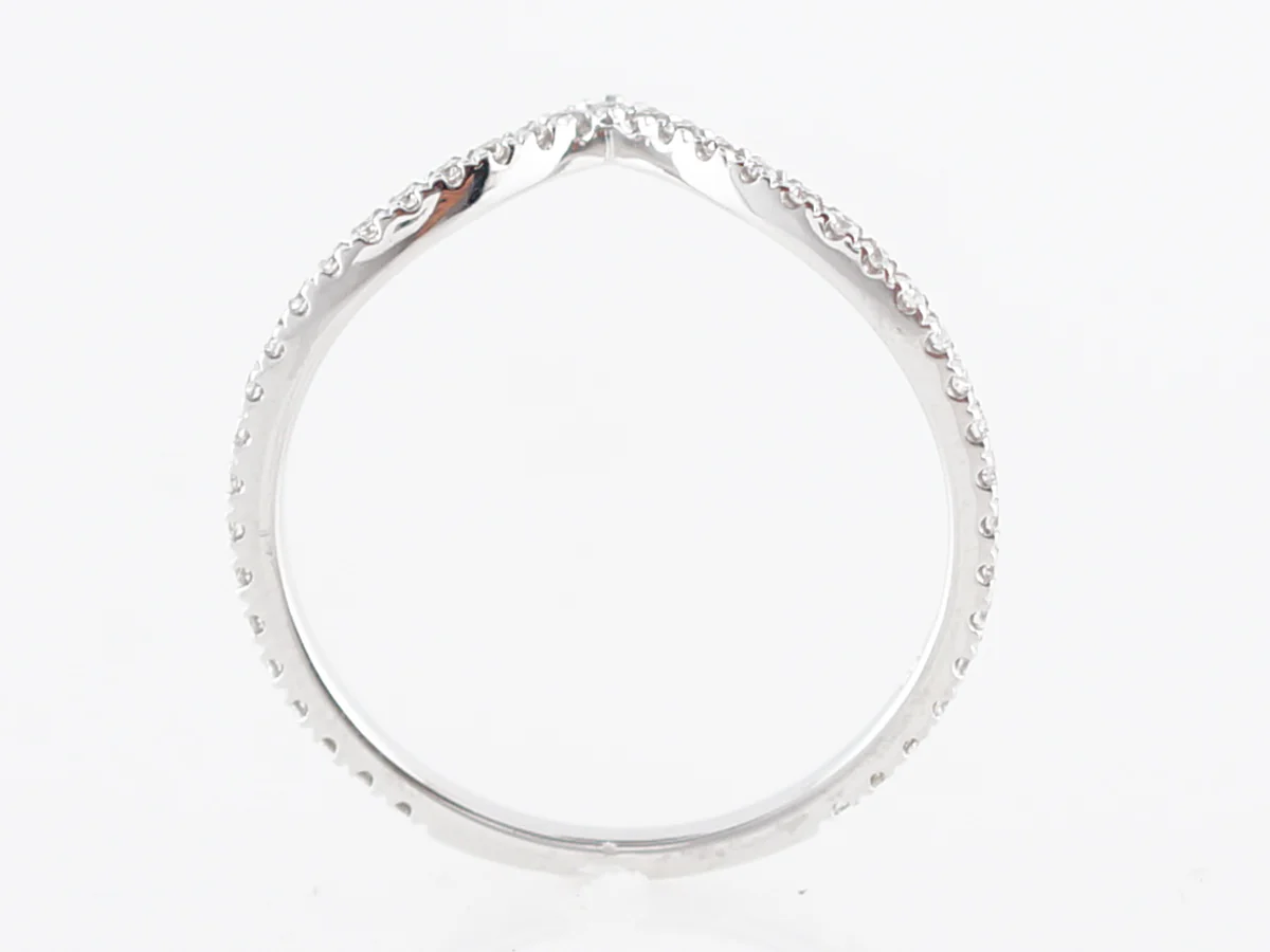 Wedding Band Modern .20 Round Brilliant Cut Diamonds in 14k White Gold - Image 5