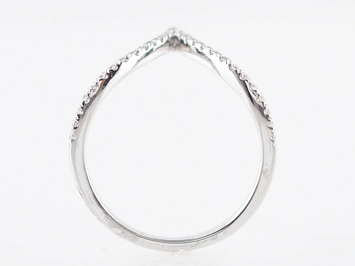 Wedding Band Modern .21 Round Brilliant Cut Diamonds in 14k White Gold - Image 4