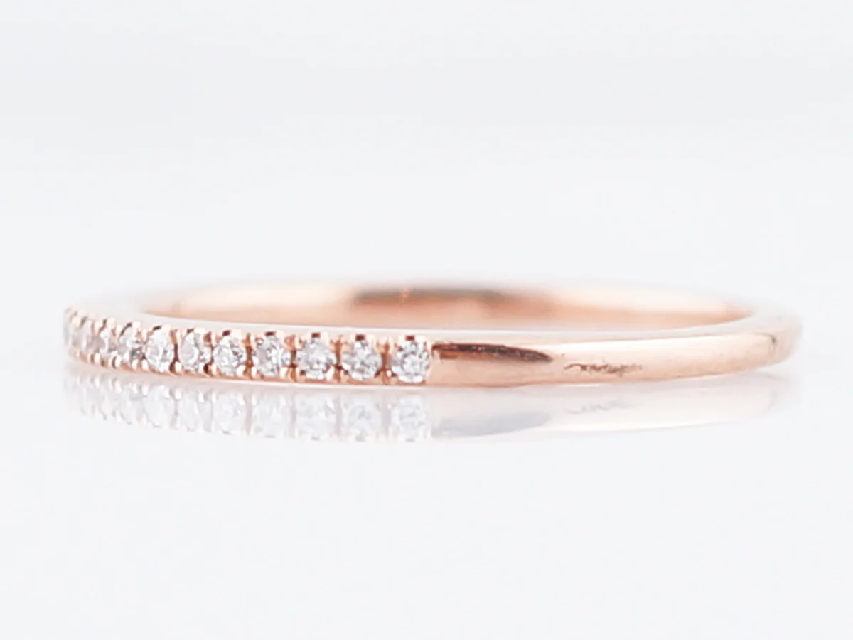 Wedding Band Modern .23 Round Brilliant Cut Diamonds in 14k Rose Gold - Image 2