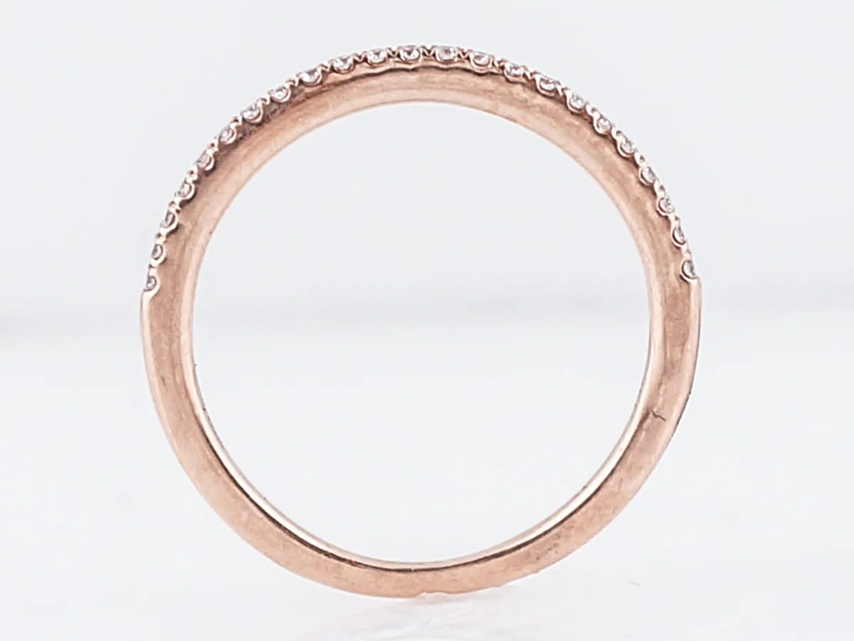 Wedding Band Modern .23 Round Brilliant Cut Diamonds in 14k Rose Gold - Image 4