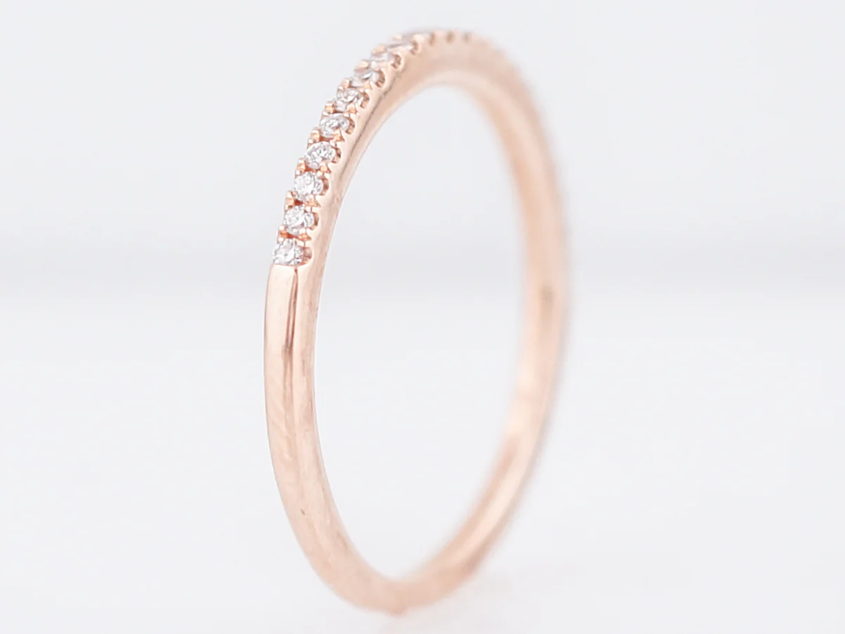 Wedding Band Modern .23 Round Brilliant Cut Diamonds in 14k Rose Gold - Image 5