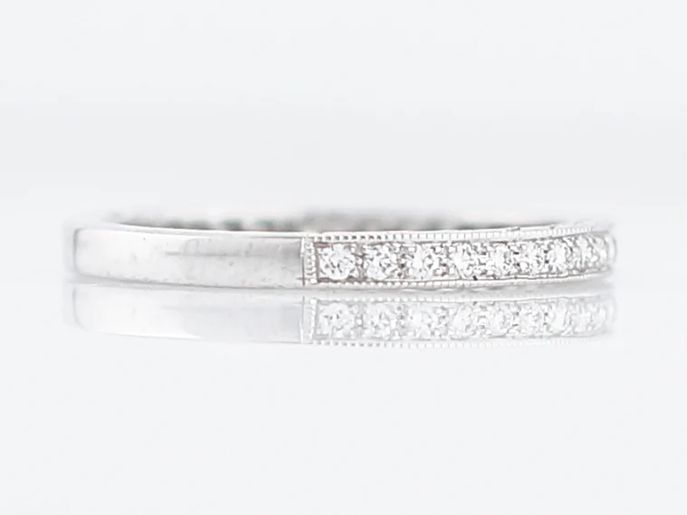Wedding Band Modern .23 Round Brilliant Cut Diamonds in 14k White Gold - Image 3