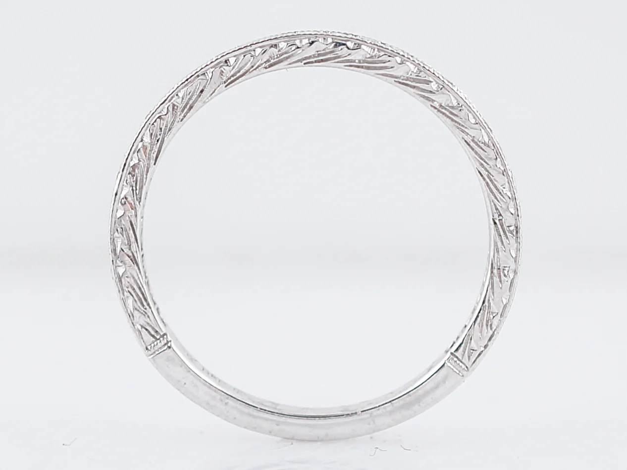 Wedding Band Modern .23 Round Brilliant Cut Diamonds in 14k White Gold - Image 4