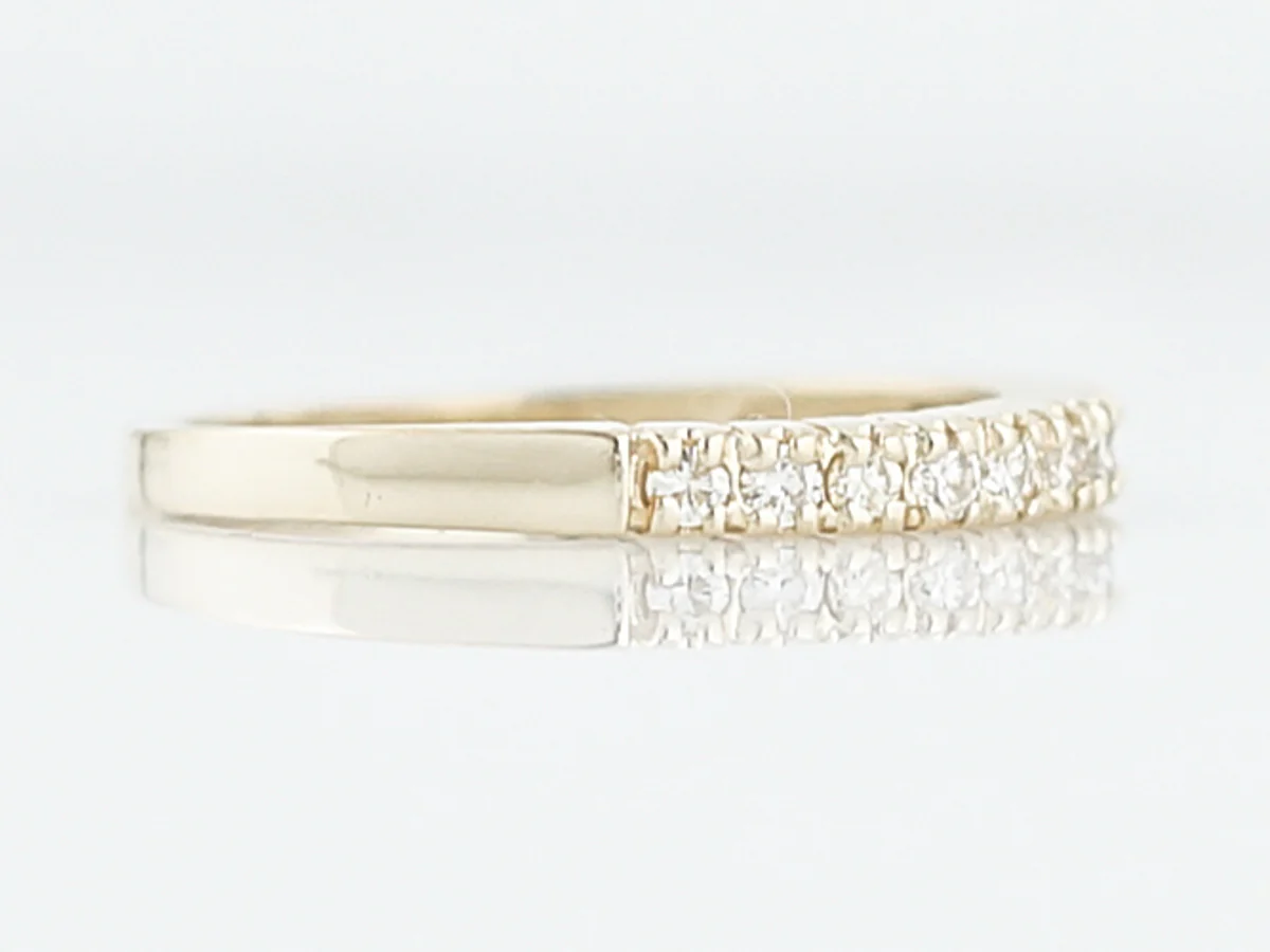 Wedding Band Modern .24 Round Brilliant Cut Diamond in 14K Yellow Gold - Image 2