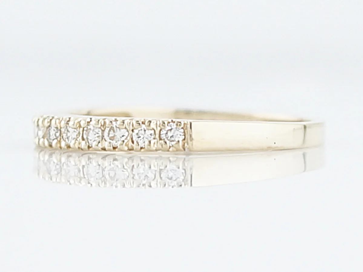 Wedding Band Modern .24 Round Brilliant Cut Diamond in 14K Yellow Gold - Image 3