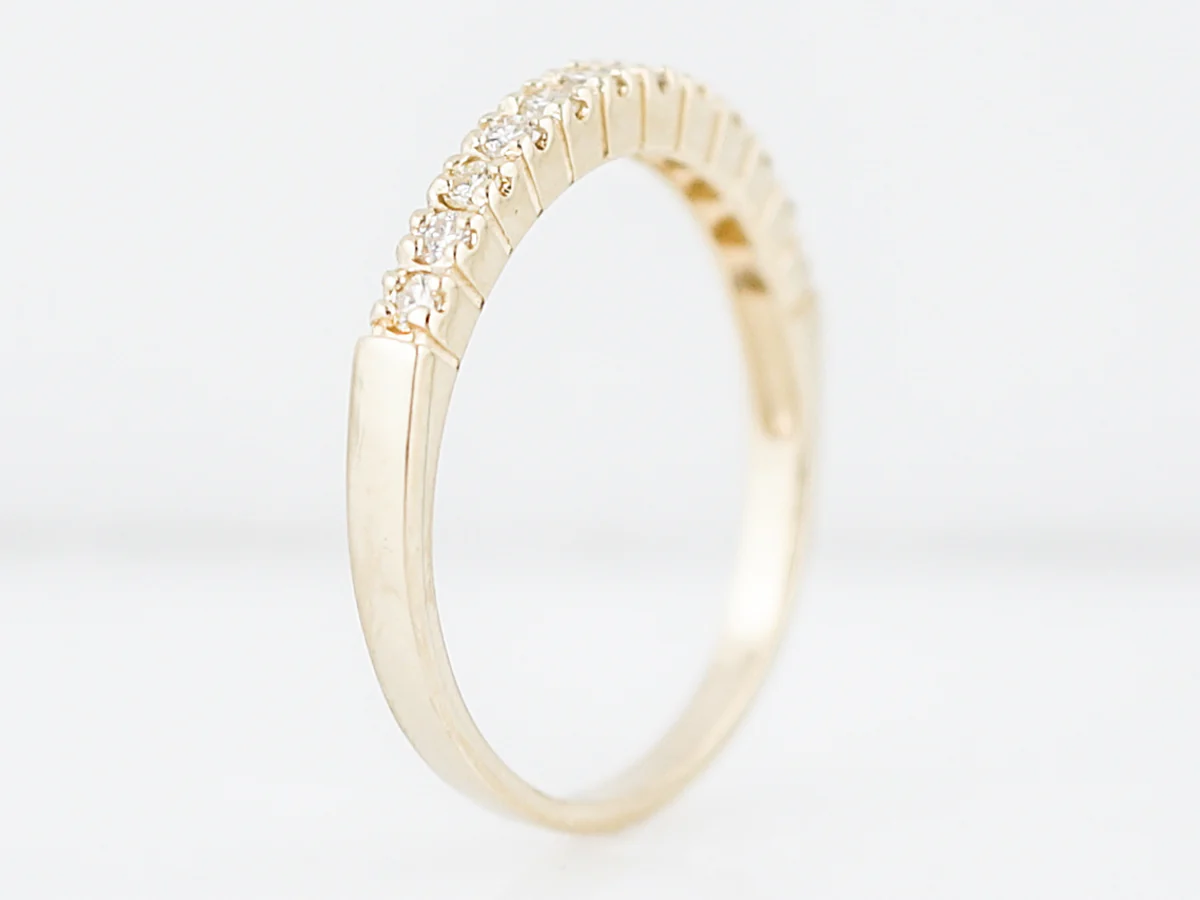 Wedding Band Modern .24 Round Brilliant Cut Diamond in 14K Yellow Gold - Image 5