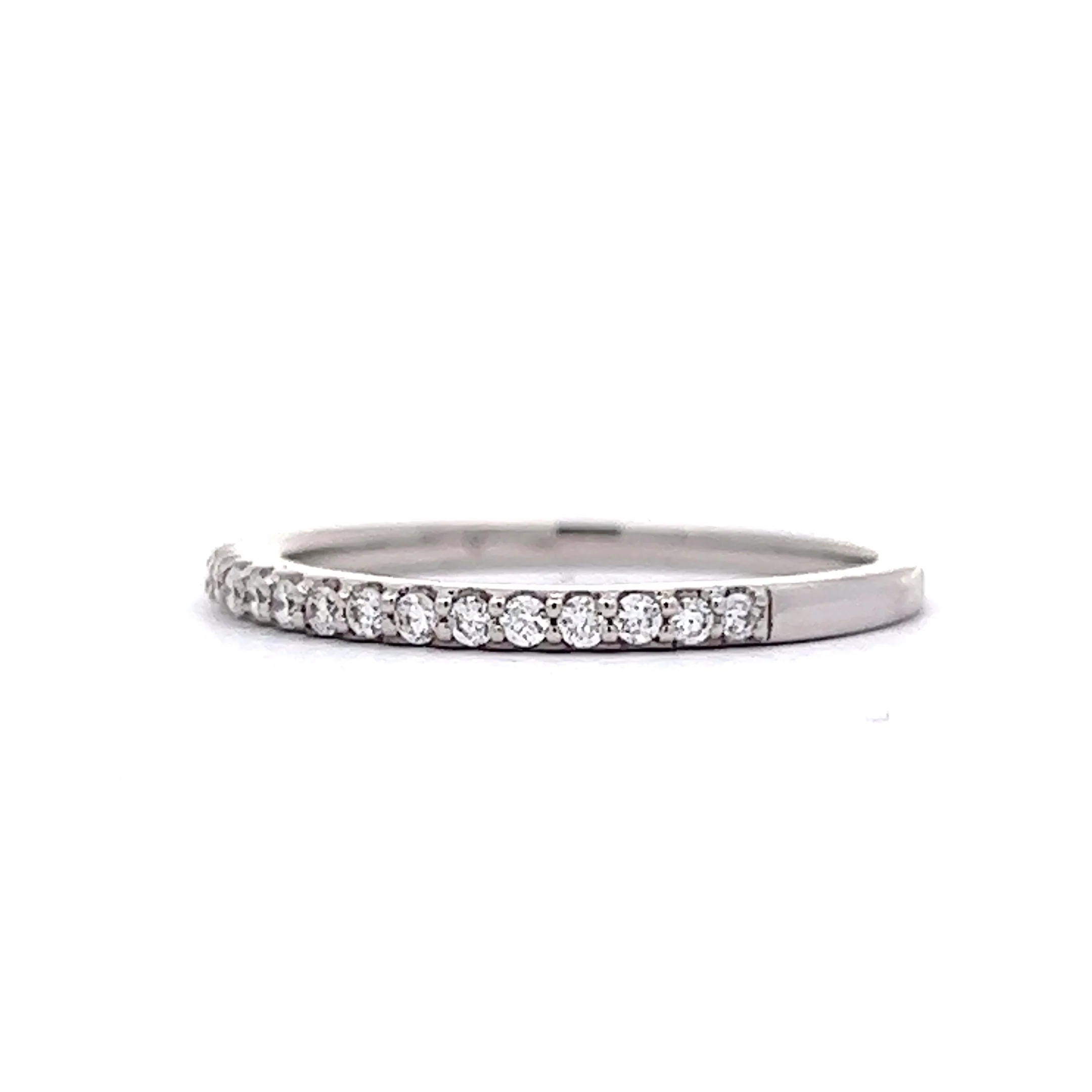 Wedding Band Modern .25 Round Brilliant Cut Diamond in 14k White Gold - Image 2