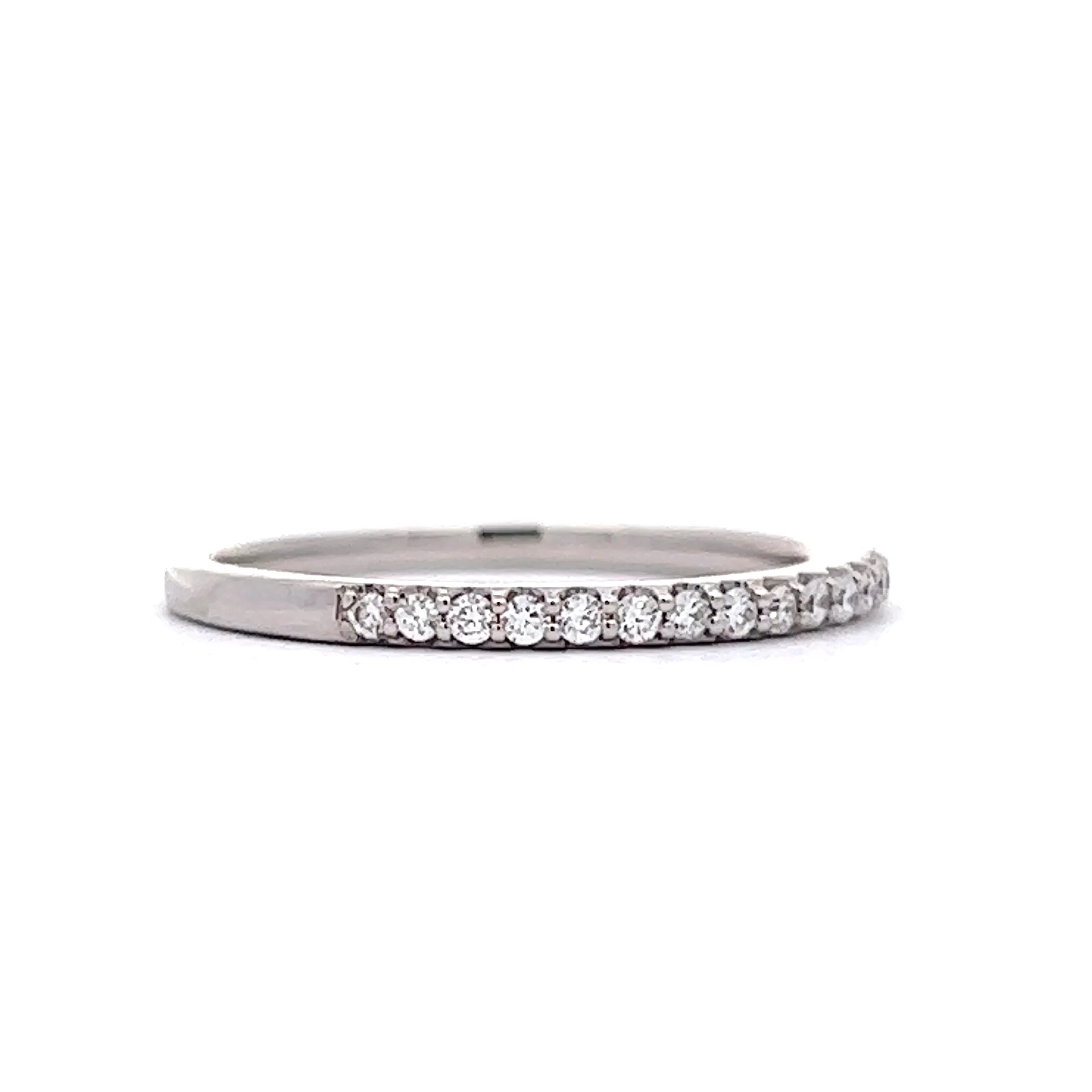 Wedding Band Modern .25 Round Brilliant Cut Diamond in 14k White Gold - Image 3