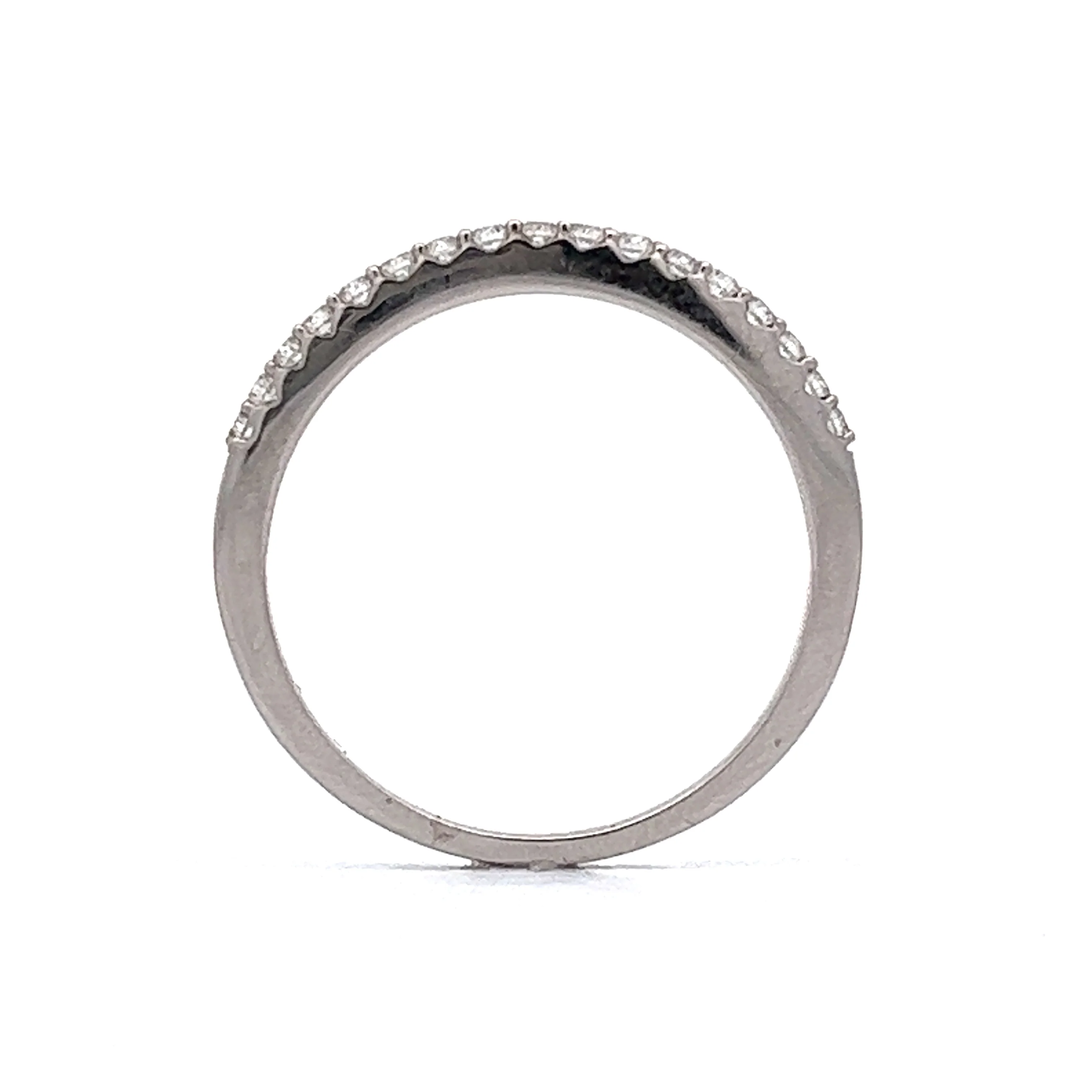 Wedding Band Modern .25 Round Brilliant Cut Diamond in 14k White Gold - Image 4