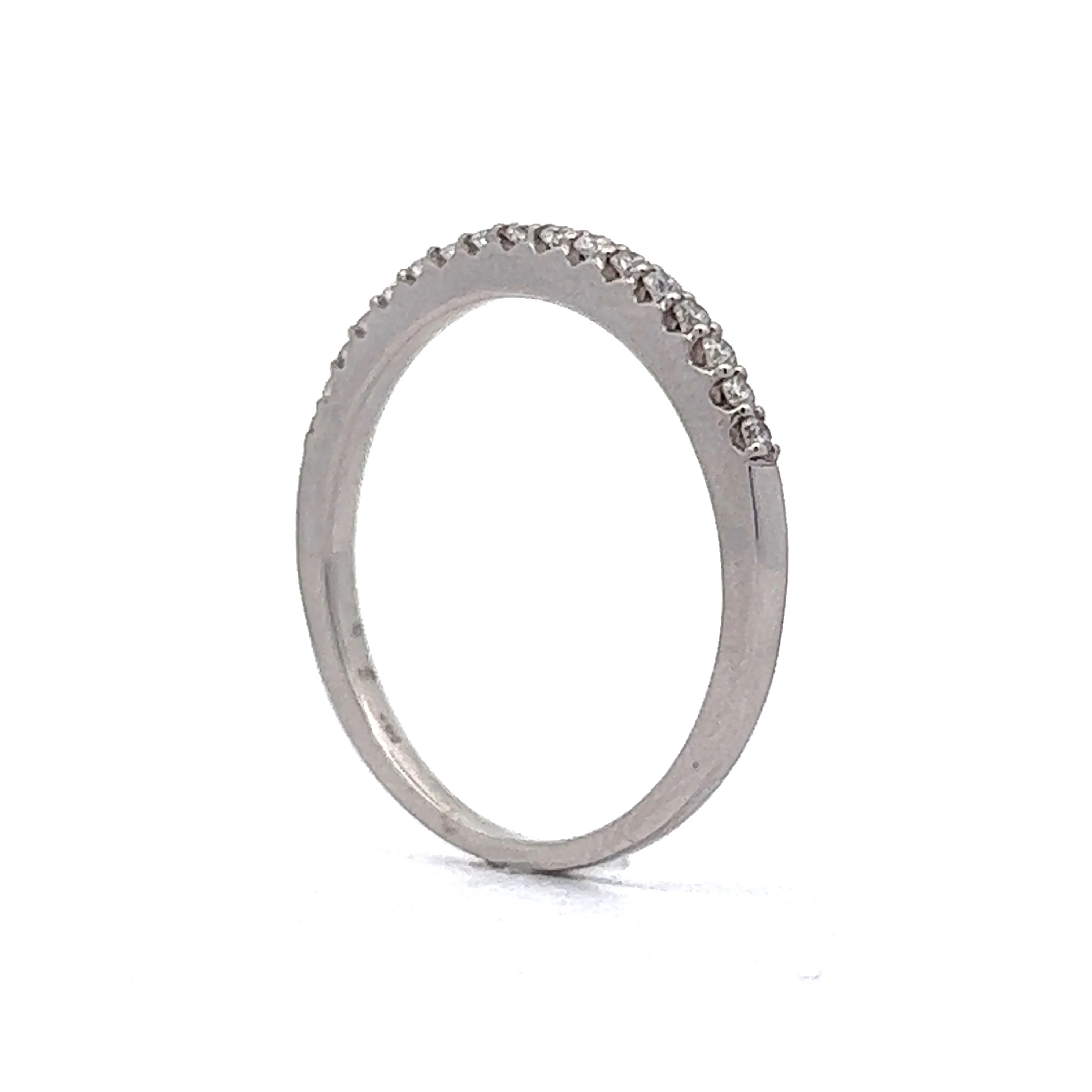 Wedding Band Modern .25 Round Brilliant Cut Diamond in 14k White Gold - Image 5