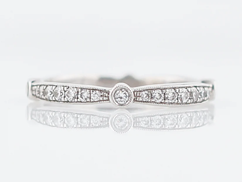 Wedding Band Modern .25 Round Brilliant Cut Diamonds in 18k White Gold