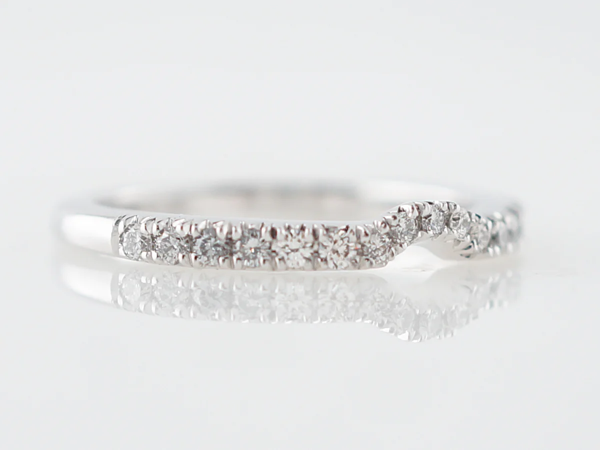 Wedding Band Modern .25 Round Brilliant Cut Diamonds in 18k White Gold - Image 3