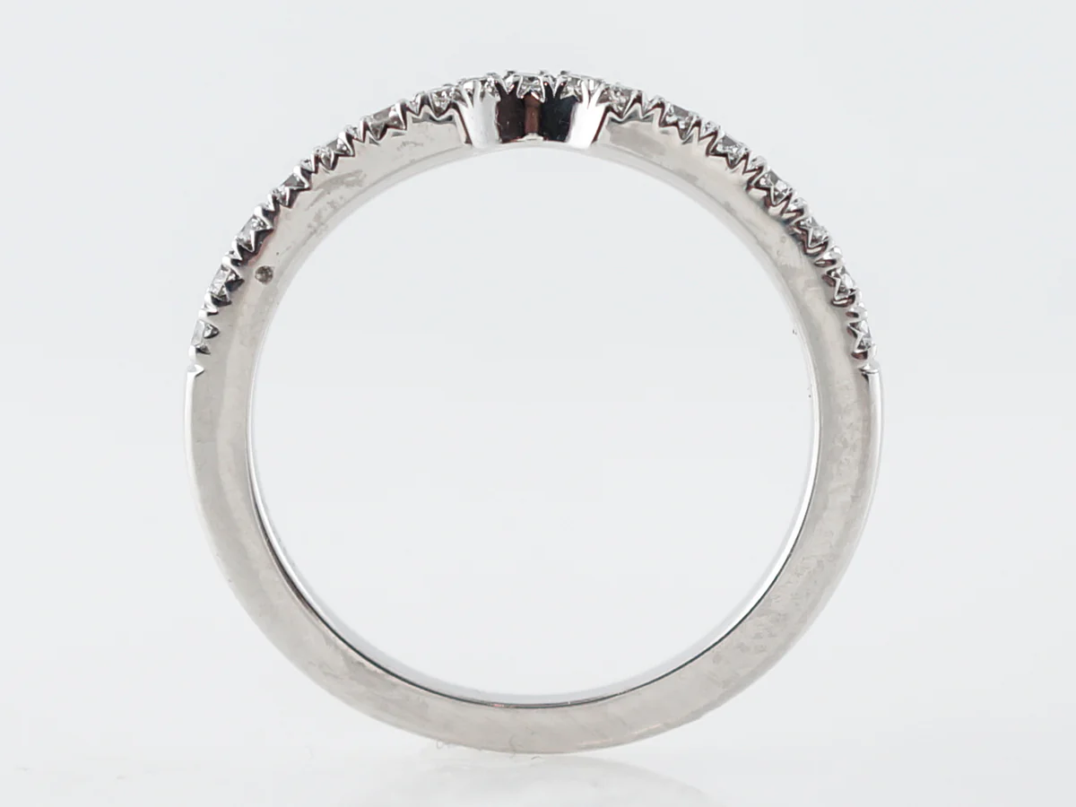 Wedding Band Modern .25 Round Brilliant Cut Diamonds in 18k White Gold - Image 4