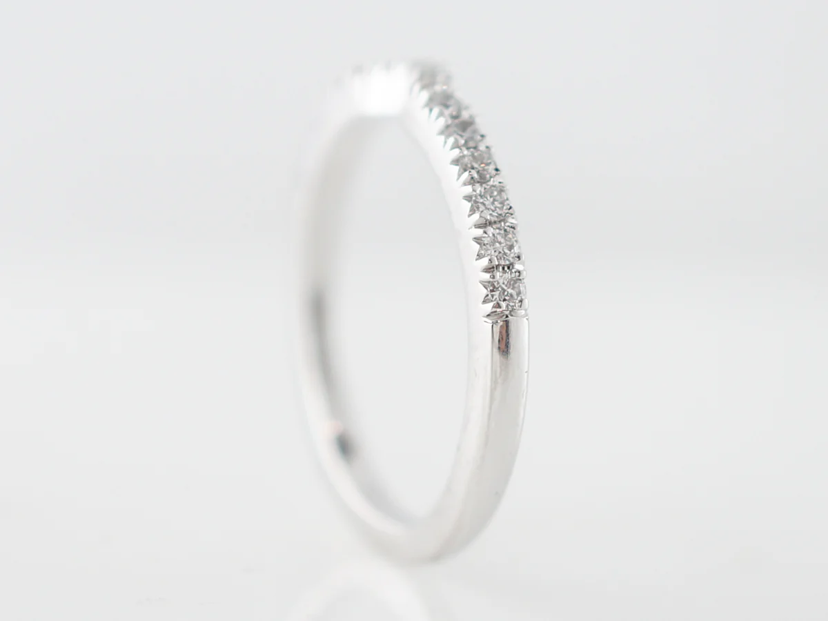 Wedding Band Modern .25 Round Brilliant Cut Diamonds in 18k White Gold - Image 5