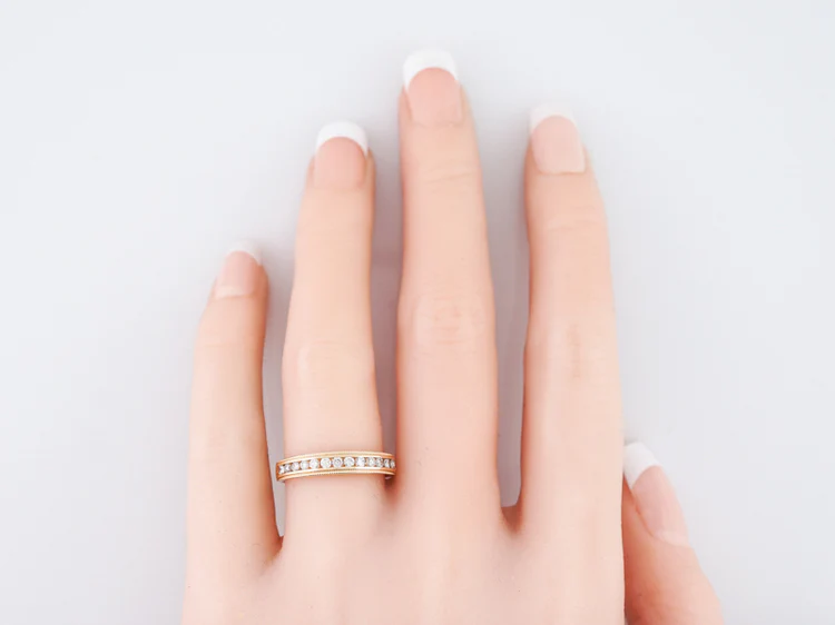 Wedding Band Modern .26 Round Brilliant Cut Diamond in 14k Yellow Gold - Image 8