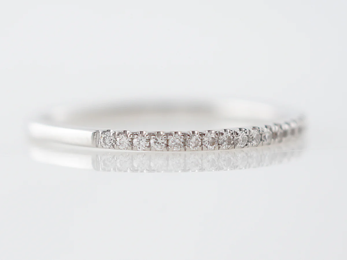 Wedding Band Modern .27 Round Brilliant Cut Diamonds in 14k White Gold - Image 3