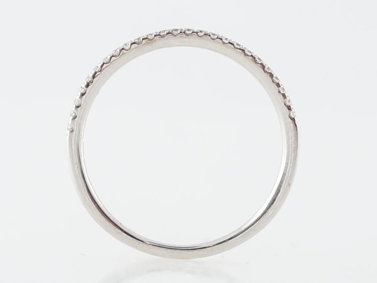 Wedding Band Modern .27 Round Brilliant Cut Diamonds in 14k White Gold - Image 4
