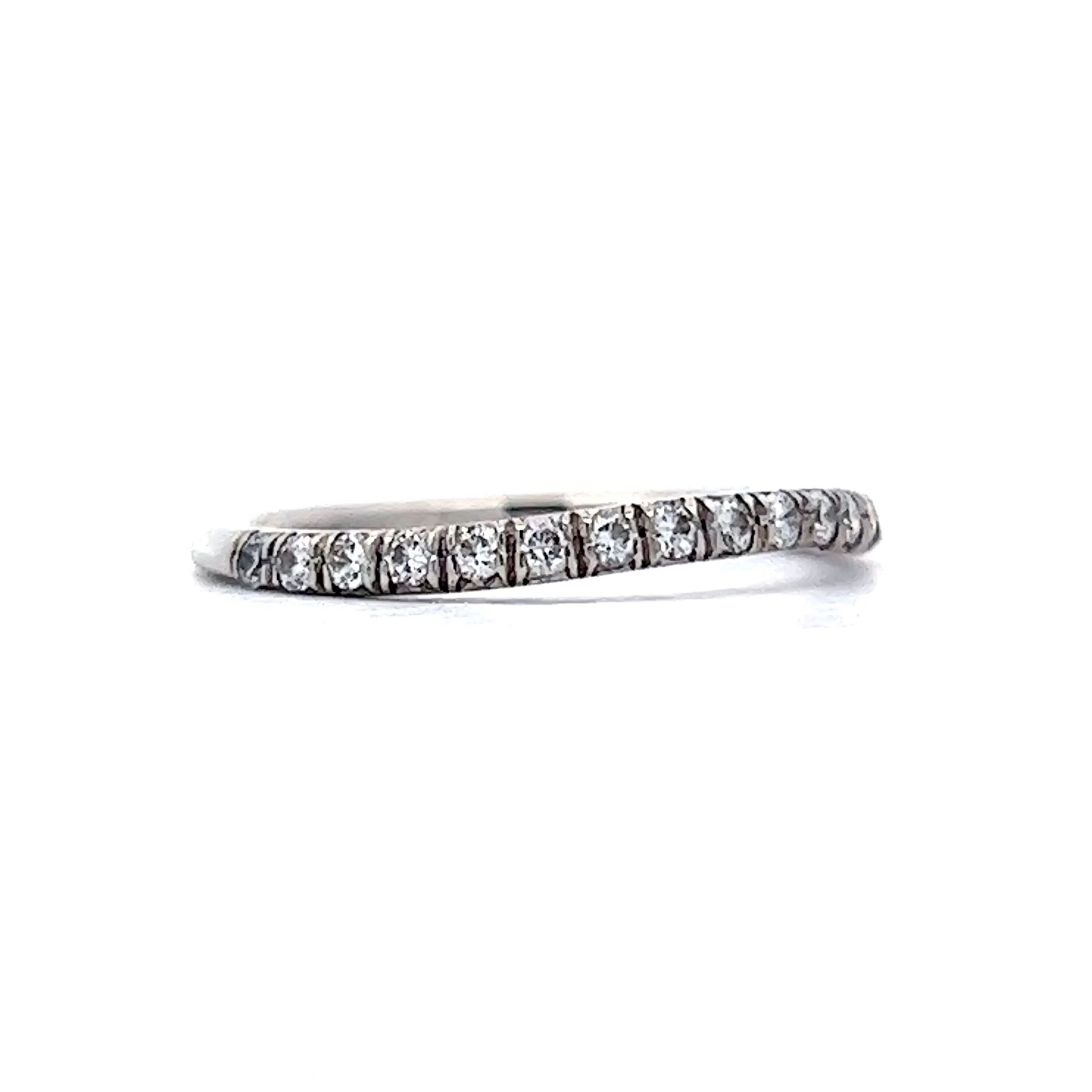 Wedding Band Modern .29 Round Brilliant Cut Diamonds in Platinum - Image 3